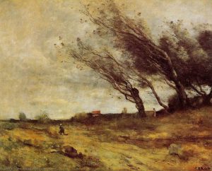 "Windswept Landscape" by Camille Corot (1865)